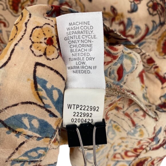 Pure Jill Womens Petite M Floral Print Boho Top 100% Organic Cotton Boxy Dolman - Picture 10 of 13